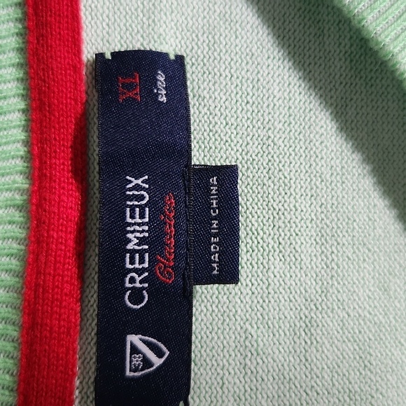 Cremieux Sweater Mens Classic Size XL Green Padded Elbows Cotton V Neck - Picture 2 of 10